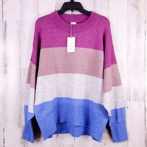 A new day Colorblock Soft Knit Crew Neck Sweater